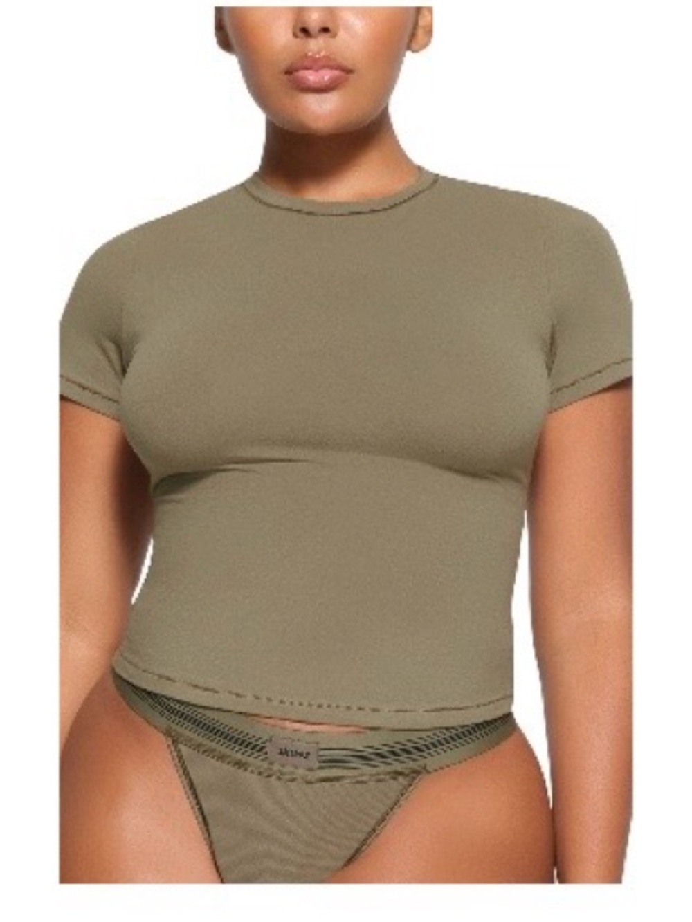 SKIMS Olive Green Cotton Jersey Women's T shirt- size XL
